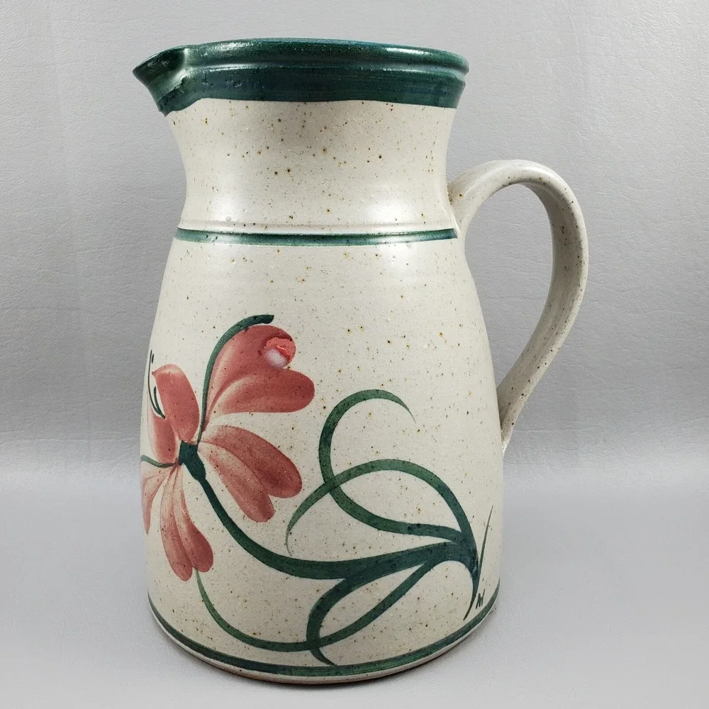 Salt Glaze Studio Pottery Pitcher Stoneware Daylily 8